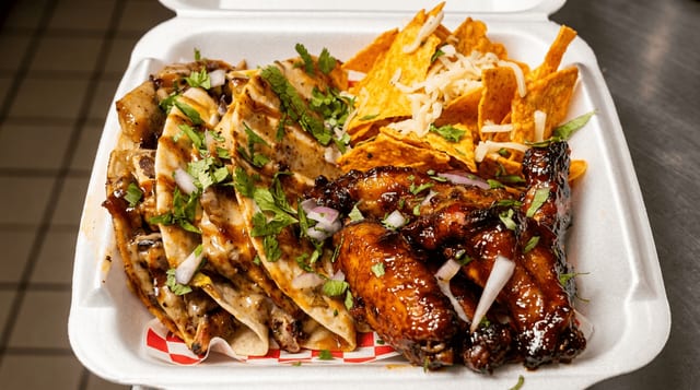 Tacos & Wings Combo Plate.