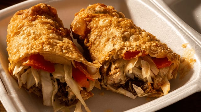 Jerk Chicken Spring Rolls.